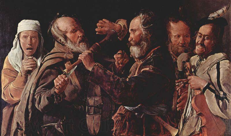 Georges de La Tour Brawl, Getty Museum Norge oil painting art